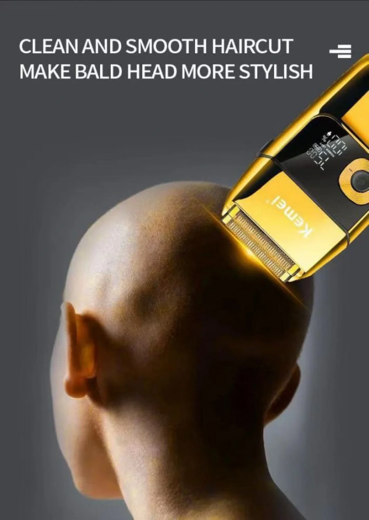 Αδιάβροχη USB Επαναφορτιζόμενη Ξυριστική Μηχανή Προσώπου και Κεφαλιού Kemei