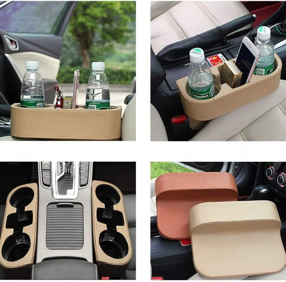 Πλαϊνή Θήκη - Ποτηροθήκη Αυτοκινήτου από Δερματίνη για επιπλέον Αποθηκευτικό Χώρο Car Valet
