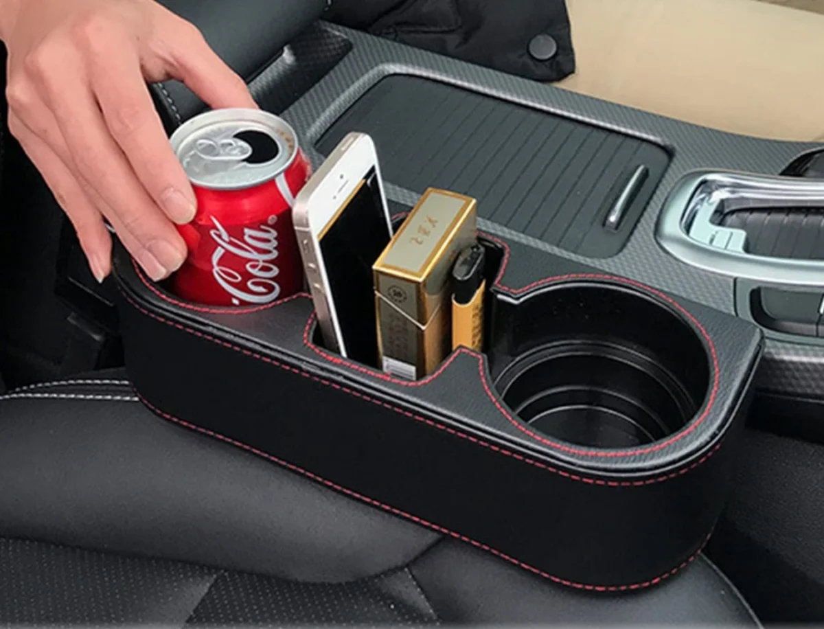 Πλαϊνή Θήκη - Ποτηροθήκη Αυτοκινήτου από Δερματίνη για επιπλέον Αποθηκευτικό Χώρο Car Valet