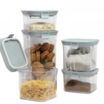Σετ 5 Τεμαχίων Αεροστεγή Πλαστικά Δοχεία Αποθήκευσης Τροφίμων με Καπάκι
