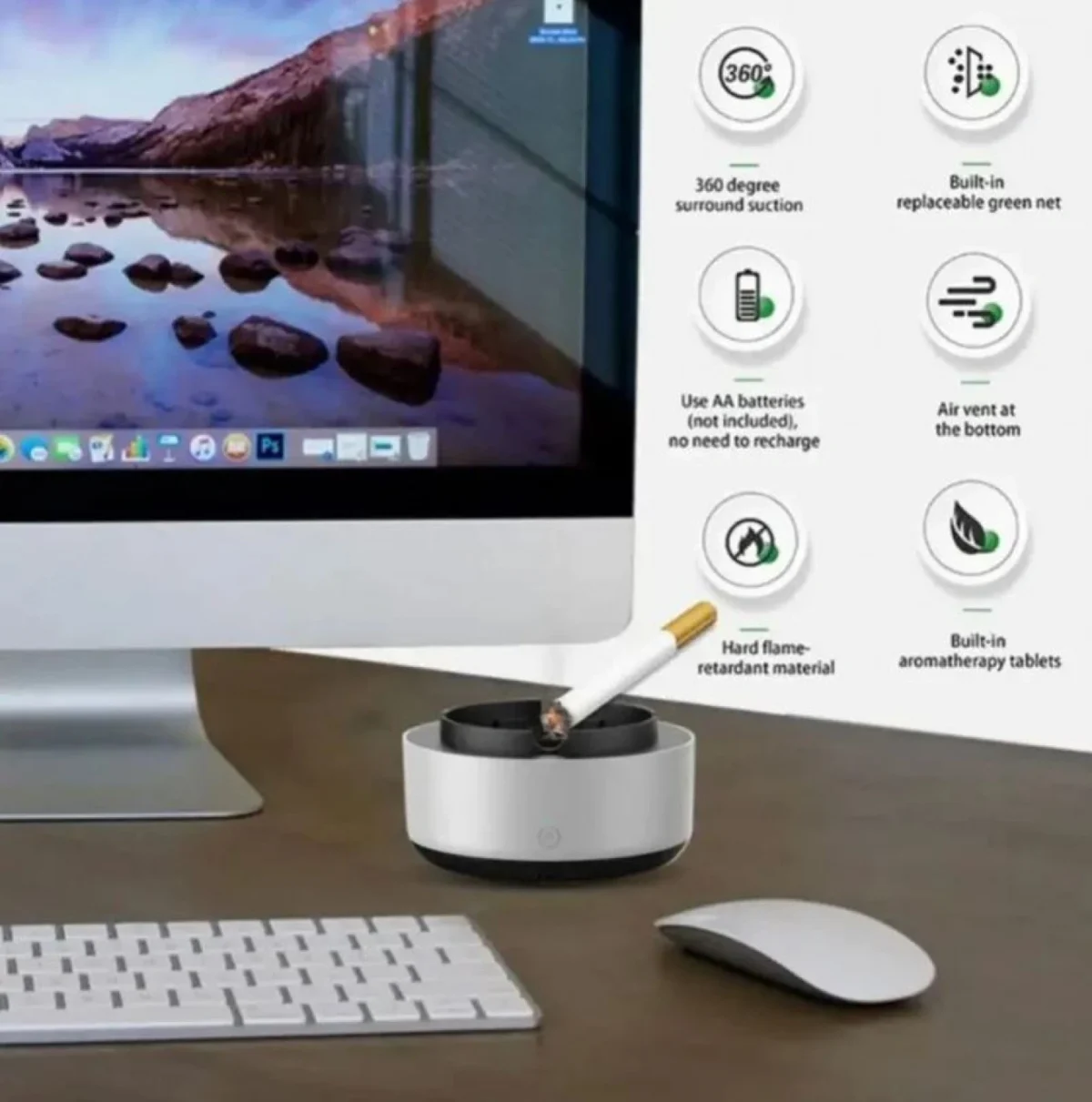 Τασάκι Απορροφητήρας Καπνού Τσιγάρου