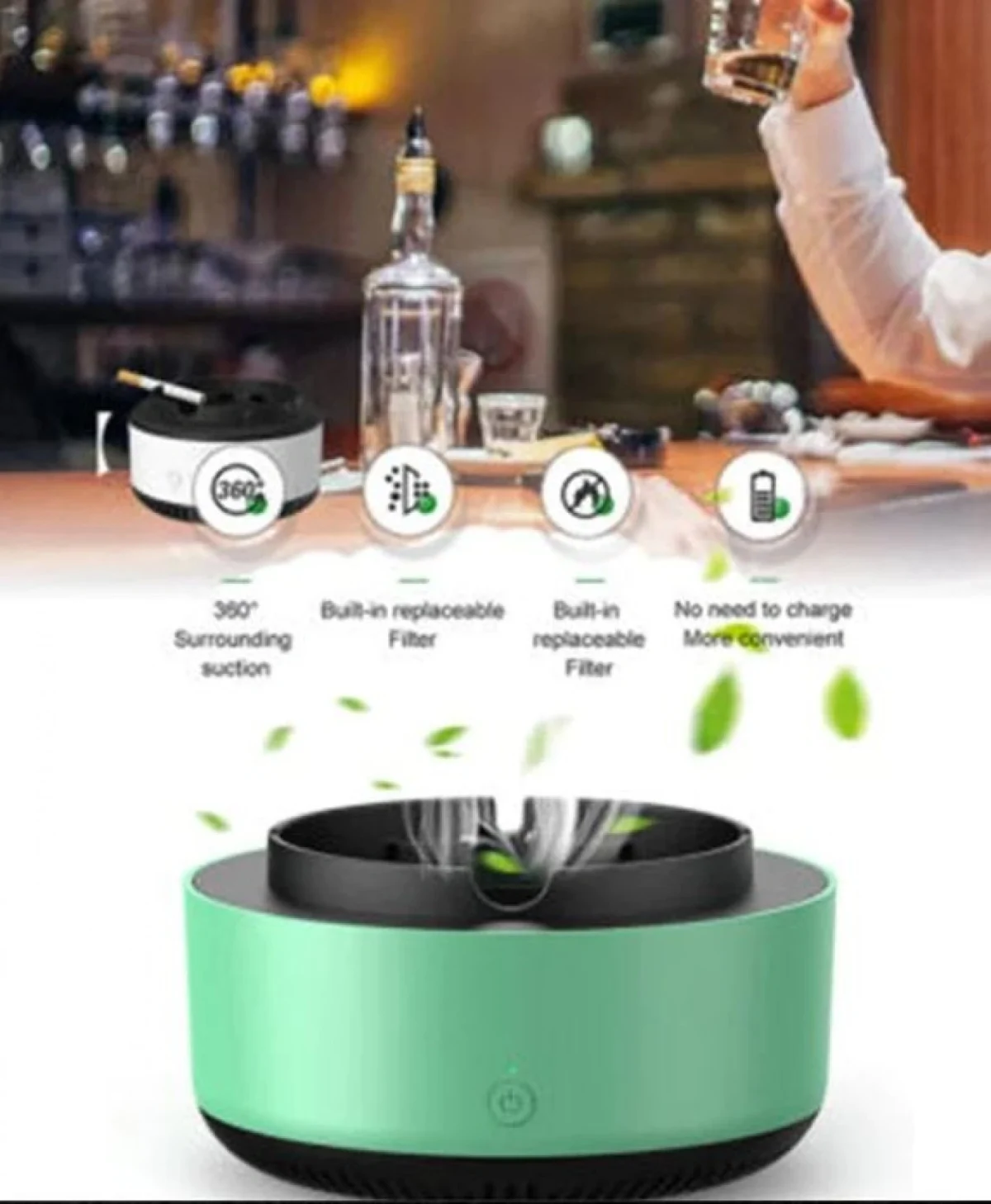 Τασάκι Απορροφητήρας Καπνού Τσιγάρου