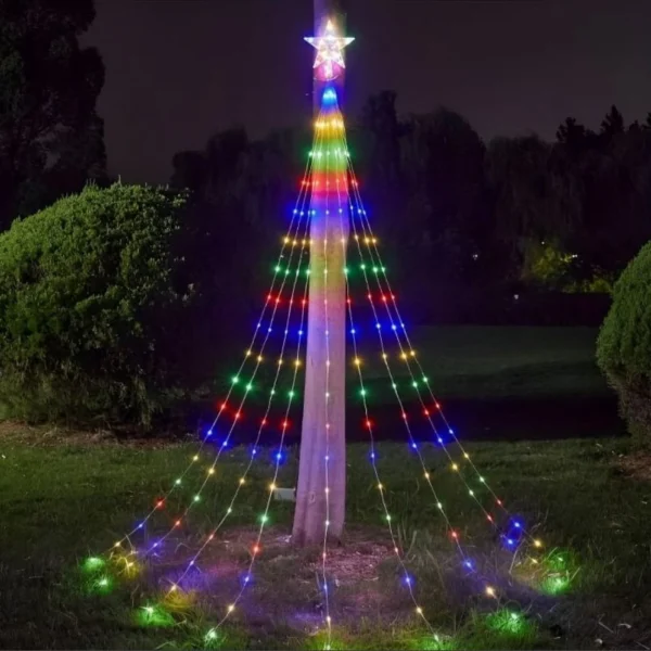 Ηλιακά Χριστουγεννιάτικα Λαμπάκια Σταλακτίτες - 20 LED RGB - 3x2m