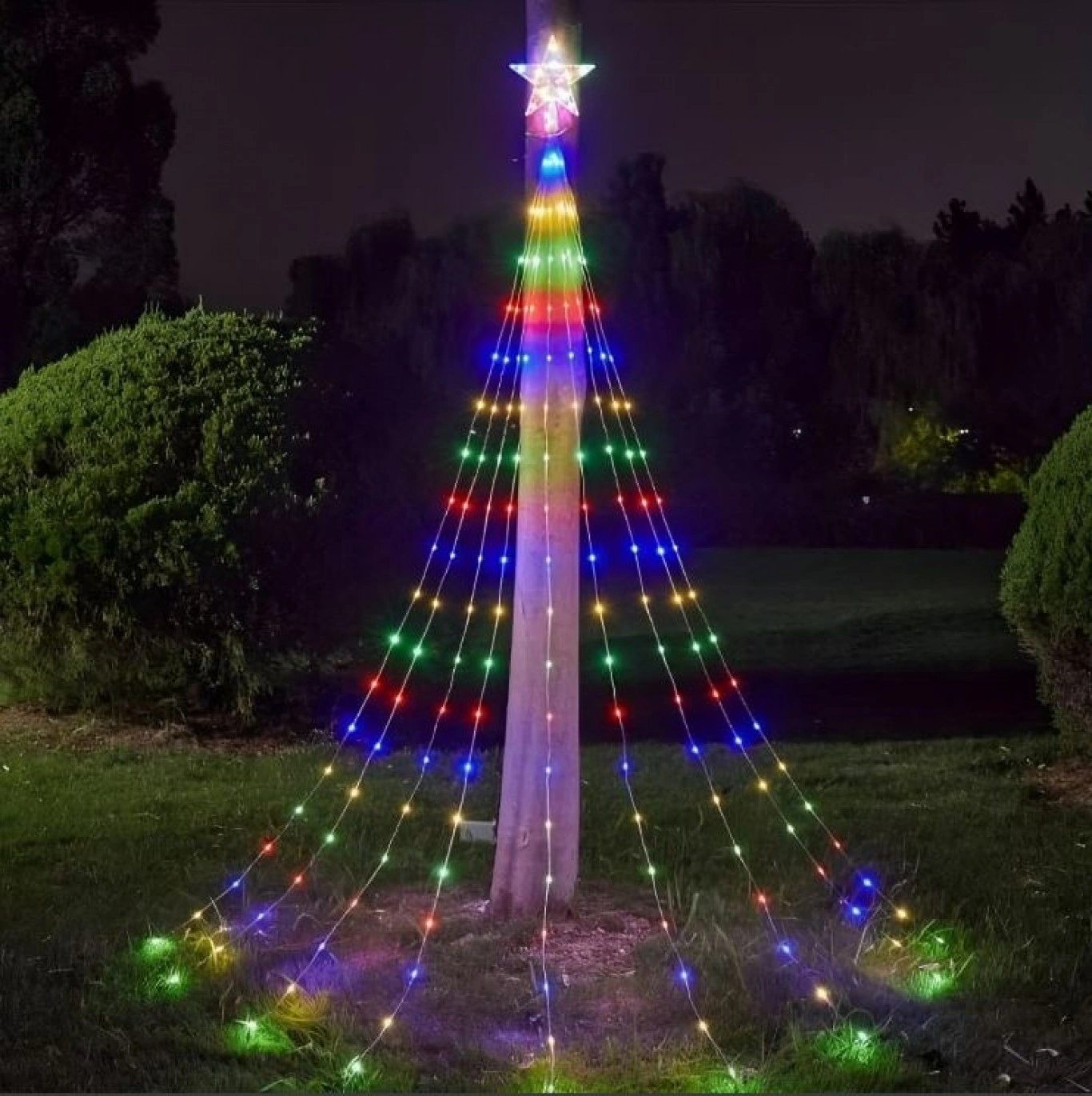 Ηλιακά Χριστουγεννιάτικα Λαμπάκια Σταλακτίτες - 20 LED RGB - 3x2m Ηλιακά Χριστουγεννιάτικα Λαμπάκια Σταλακτίτες - 20 LED RGB - 3x2m