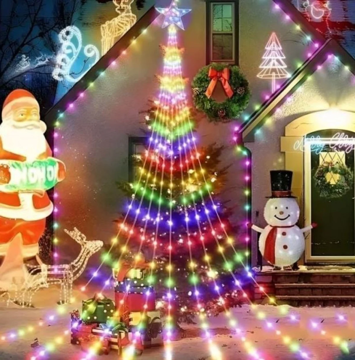 Ηλιακά Χριστουγεννιάτικα Λαμπάκια Σταλακτίτες - 20 LED RGB - 3x2m