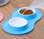 Πλαστικό ΜπολΤαίστρα Φαγητού & Νερού 2 Θέσεων με Αντιολισθητική Βάση για Σκύλους & Γάτες