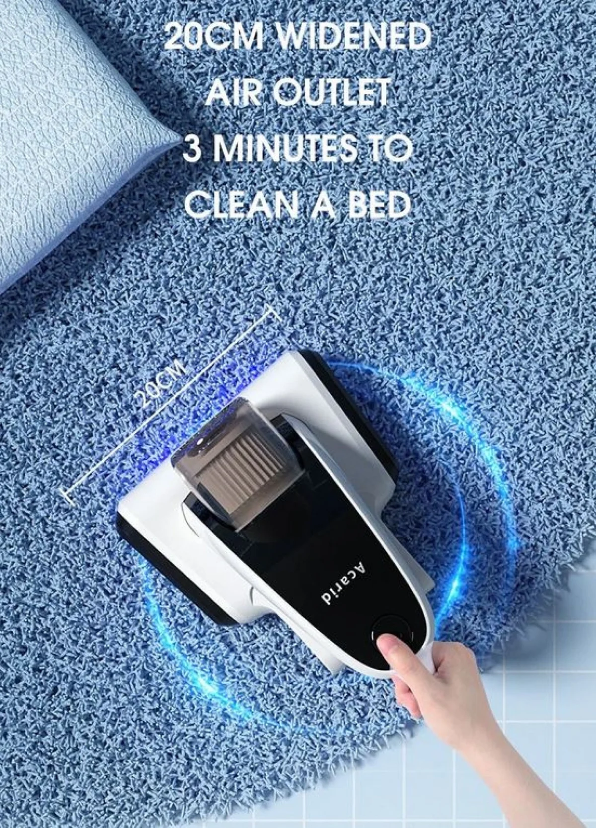 XM50 Επαναφορτιζόμενο Σκουπάκι Χειρός για Ακάρεα & Σκόνη - Απολύμανση Χώρου με UV 120W - Dust Suction Mite Remover