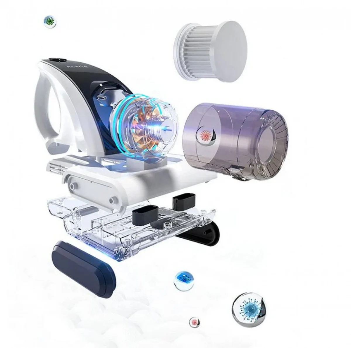 XM50 Επαναφορτιζόμενο Σκουπάκι Χειρός για Ακάρεα & Σκόνη - Απολύμανση Χώρου με UV 120W - Dust Suction Mite Remover