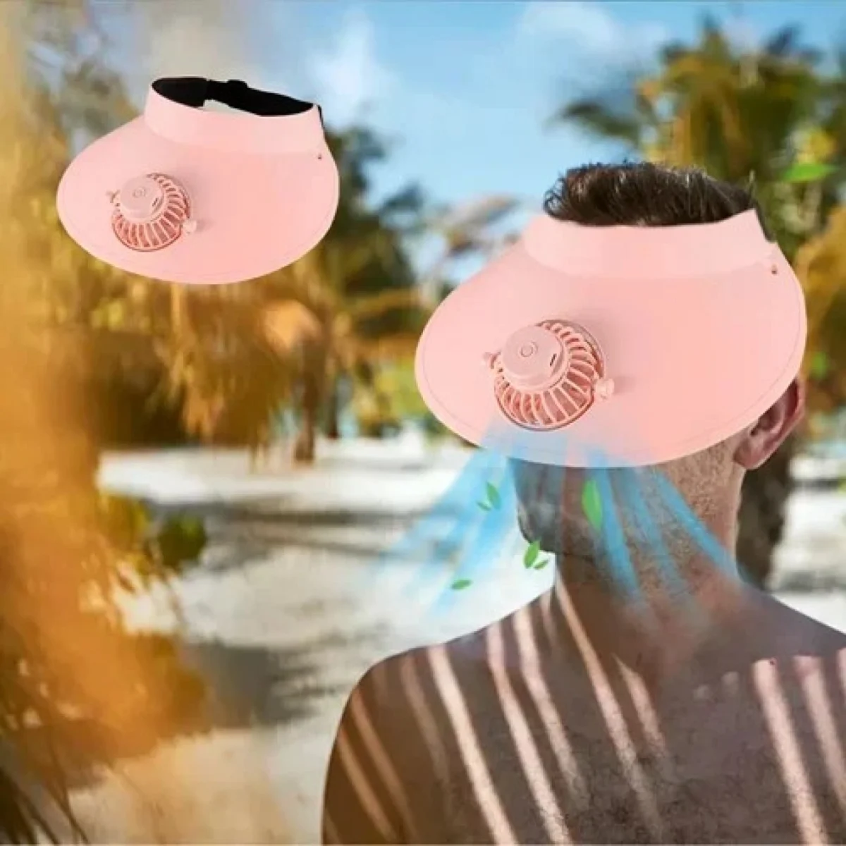 26x25x9.5cm Jockey Καπέλο με Επαναφορτιζόμενο Mini Ανεμιστηράκι