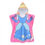 60x60 Χαριτωμένη Παιδική Πετσέτα Πόντσο με Μικροίνες & Κουκούλα 0-8 ετών