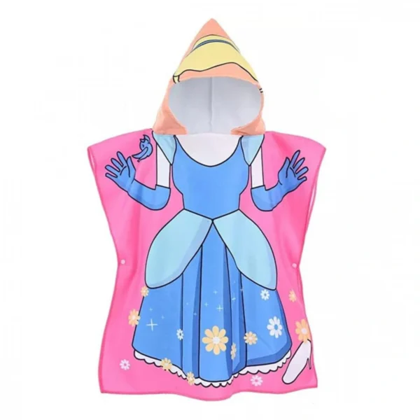 60x60 Χαριτωμένη Παιδική Πετσέτα Πόντσο με Μικροίνες & Κουκούλα 0-8 ετών