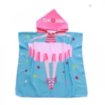 60x60 Χαριτωμένη Παιδική Πετσέτα Πόντσο με Μικροίνες & Κουκούλα 0-8 ετών
