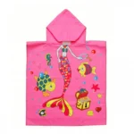 60x60 Χαριτωμένη Παιδική Πετσέτα Πόντσο με Μικροίνες & Κουκούλα 0-8 ετών