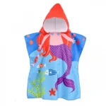 60x60 Χαριτωμένη Παιδική Πετσέτα Πόντσο με Μικροίνες & Κουκούλα 0-8 ετών