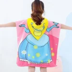 60x60 Χαριτωμένη Παιδική Πετσέτα Πόντσο με Μικροίνες & Κουκούλα 0-8 ετών