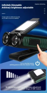 Mini Επαναφορτιζόμενος Φακός LED με Ανίχνευση Κίνησης & 5 Λειτουργίες 1200mAh