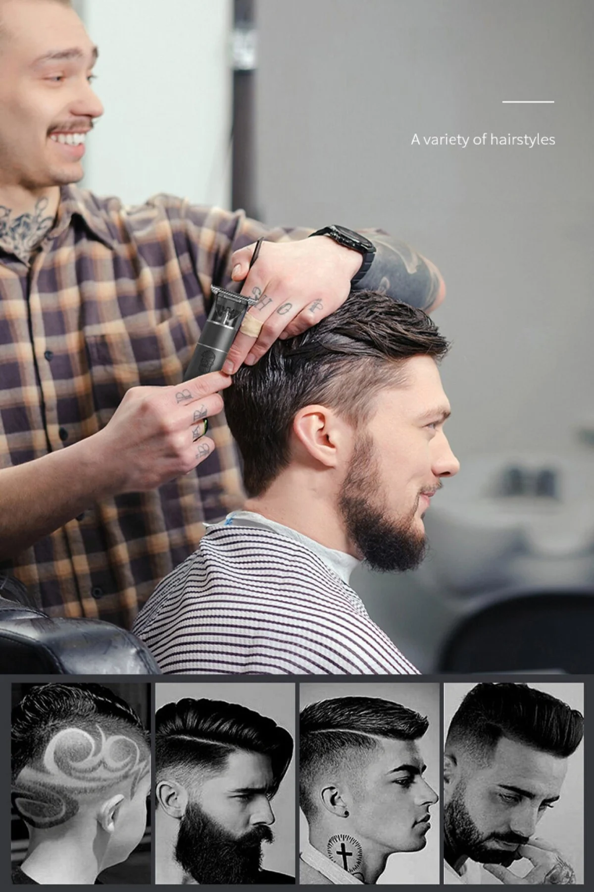 Επαναφορτιζόμενη Κουρευτική Μηχανή με LCD Οθόνη - KEMEI