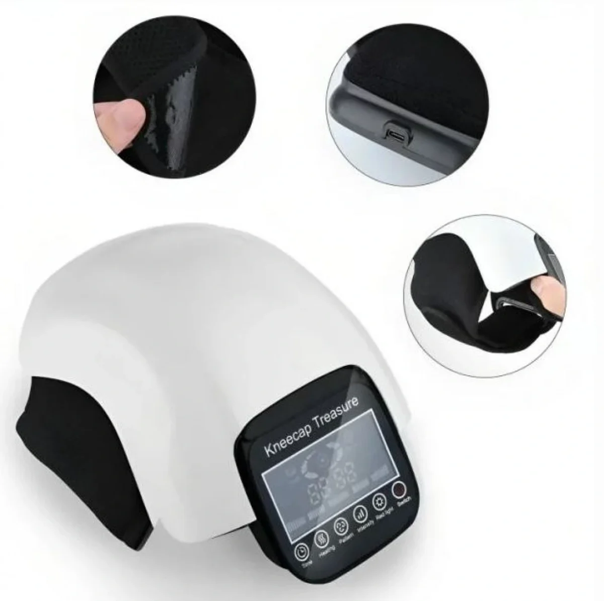 3 σε 1 Ηλεκτρικά Θερμαινόμενη Συσκευή με Δόνηση για Μασάζ Γονάτου - Επαναφορτιζόμενη 2600mAh