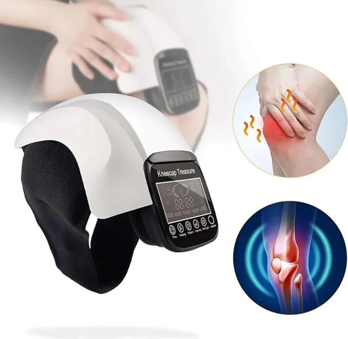 3 σε 1 Ηλεκτρικά Θερμαινόμενη Συσκευή με Δόνηση για Μασάζ Γονάτου - Επαναφορτιζόμενη 2600mAh