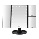 Τριπλός Καθρέφτης με Φωτισμό & Μεγέθυνση 2x & 3x - Μακιγιάζ Makeup Mirror με Φωτισμό 22 LED