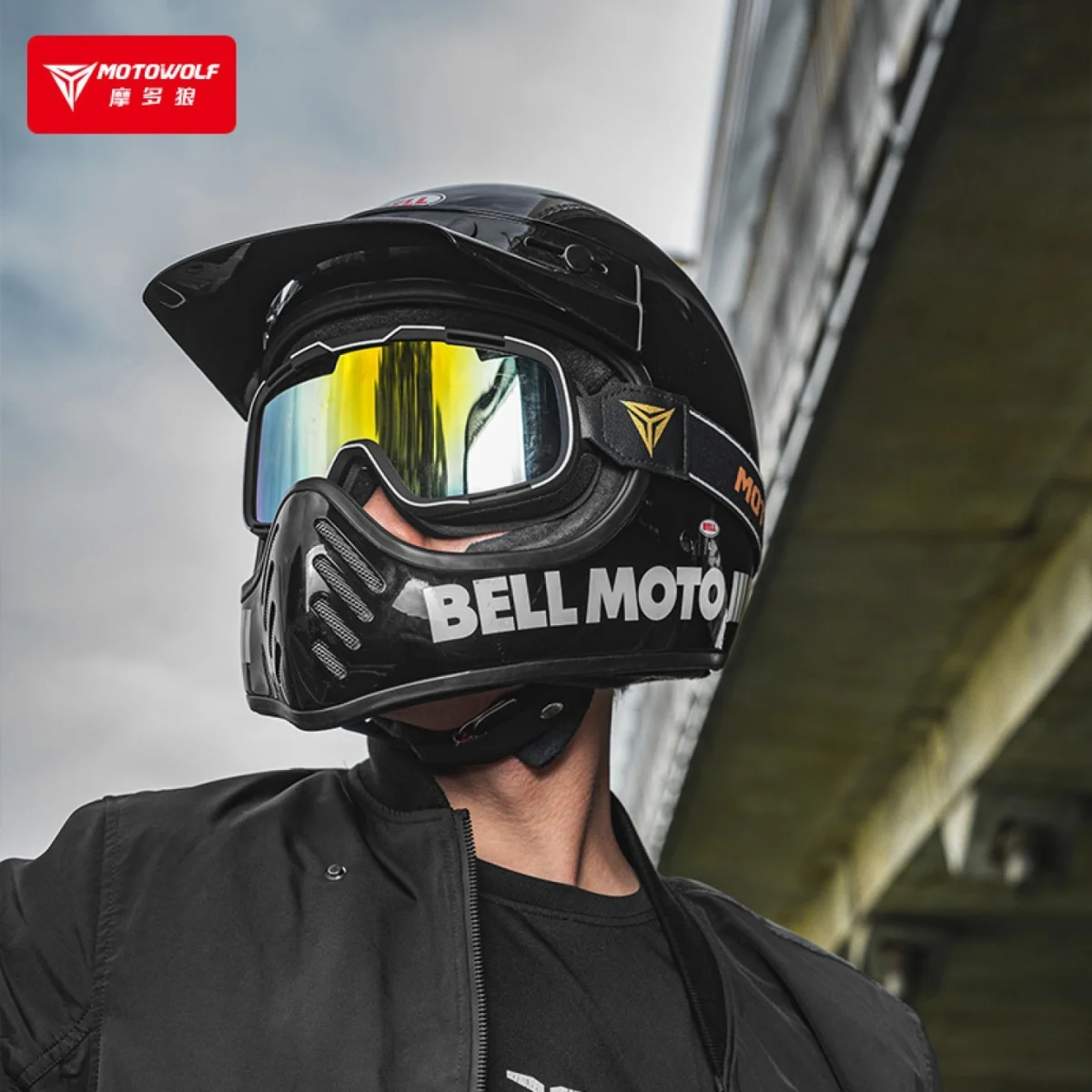 Μάσκα Προστασίας Αναβάτη Μοτοσυκλέτας Motowolf G01