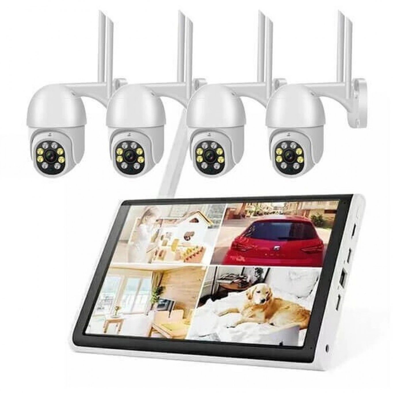 WiFi CCTV Σύστημα με 4 Κάμερες HD και Οθόνη NVR 10.1" WiFi CCTV Σύστημα με 4 Κάμερες HD και Οθόνη NVR 10.1"