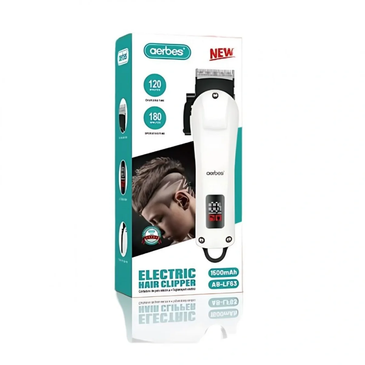 Επαναφορτιζόμενη Κουρευτική Μηχανή – Λευκό Aerbes AB-LF63