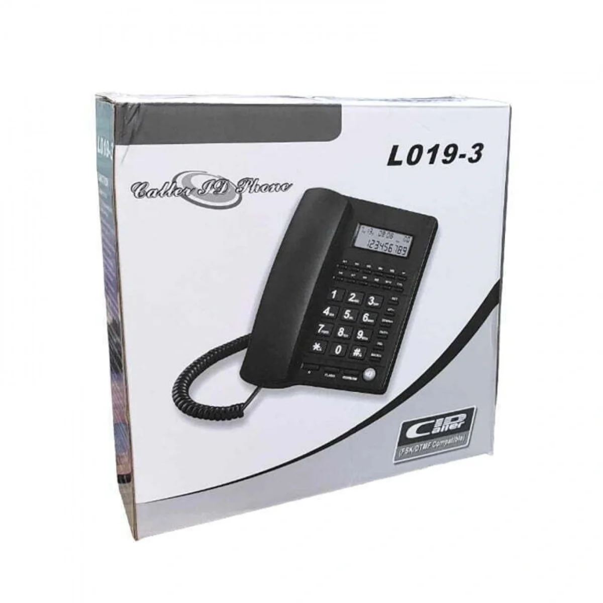 Ενσύρματο Τηλέφωνο Γραφείου L019-3 Μαύρο με Μεγάλα Πλήκτρα και Αναγνώριση Κλήσης