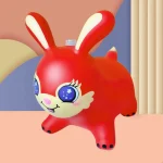 Φουσκωτό Ζωάκι Χοπ Χοπ Αρκουδάκι 55x32x48cm για Παιδιά 3+ ετών