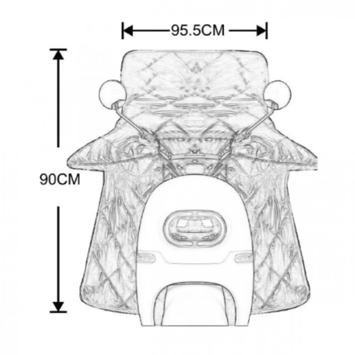 95.5x90cm Αδιάβροχη Κουβέρτα Αναβάτη Μοτοσυκλέτας Ποδιών/Χεριών Universal