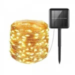 Ηλιακά Χριστουγεννιάτικα Λαμπάκια σε Σύρμα 20m - Λευκό Θερμό LED με Φωτοβολταϊκό Πάνελ