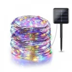 Ηλιακά Χριστουγεννιάτικα Λαμπάκια σε Σύρμα 20m - RGB LED με Φωτοβολταϊκό Πάνελ