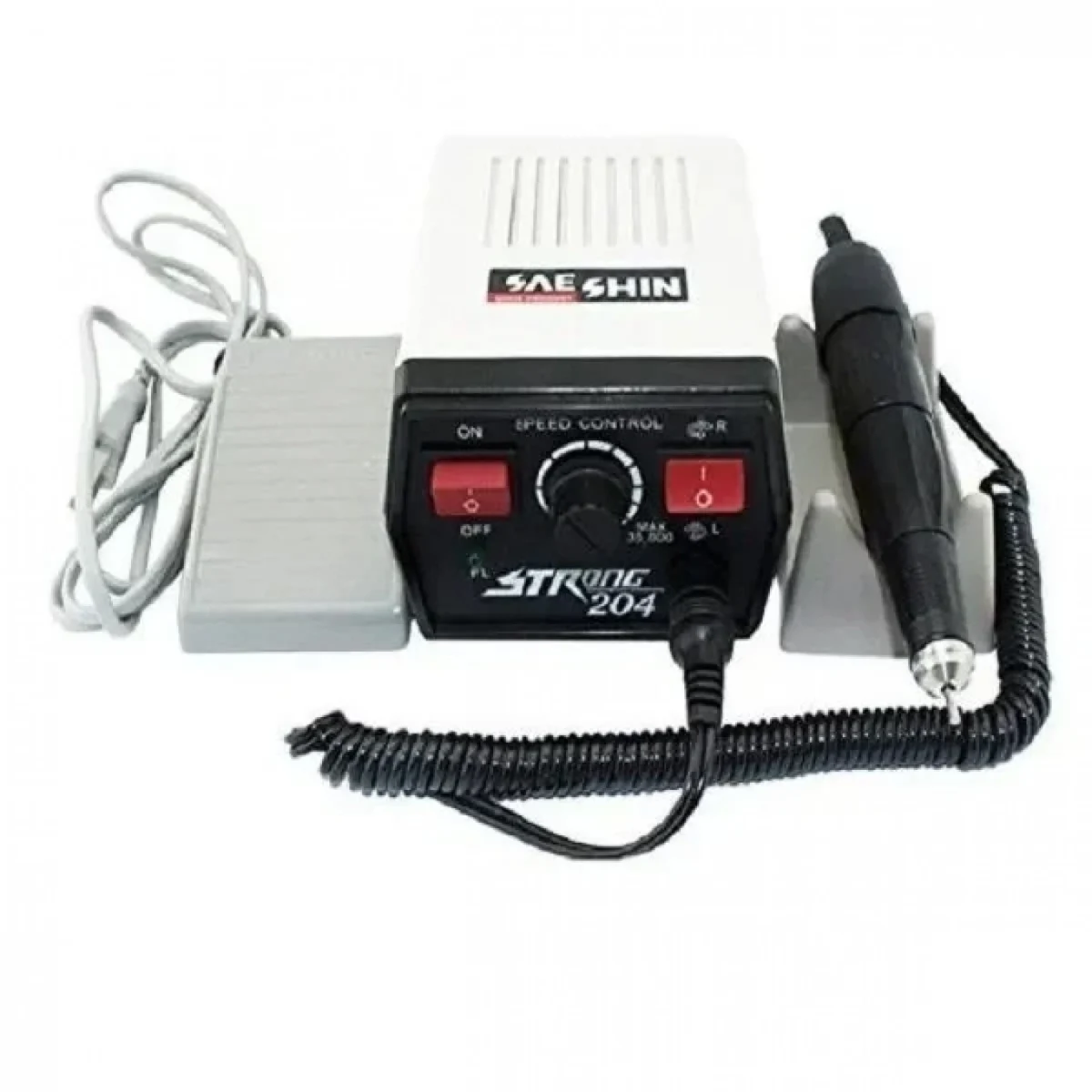 Saeshin Strong 204 Τροχός Νυχιών Ρεύματος 35000rpm με Πεντάλ Γκρι 65W