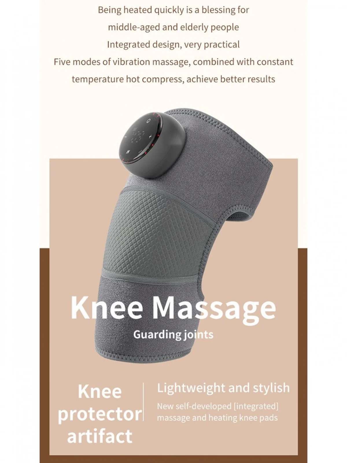 Ηλεκτρικό Αυτοθερμαινόμενο Μασάζ Γονάτων με Θερμή Συμπίεση & Θεραπεία Κραδασμών