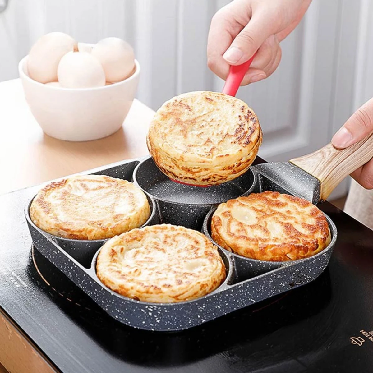 34471-16 Αντικολλητικό Τηγάνι 4 Θέσεων για Πρωινό