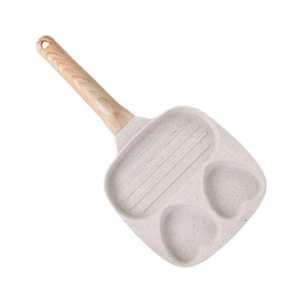 34771-14 Αντικολλητικό Τηγάνι 3 Θέσεων με Σχέδια Καρδιάς & 1 Οβάλ Θέση για Αυγά και Ομελέτες 17x8cm