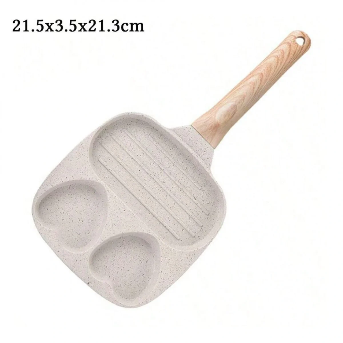 34771-14 Αντικολλητικό Τηγάνι 3 Θέσεων με Σχέδια Καρδιάς & 1 Οβάλ Θέση για Αυγά και Ομελέτες 17x8cm