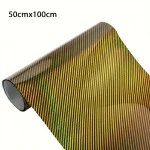 50x100cm Διακοσμητική Επιμεταλλωμένη Αυτοκόλλητη Μεμβράνη Carbon Μαύρη-Χρυσή Ρολό W17911Y