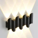 Μοντέρνο Εξωτερικό Διακοσμητικό Φωτιστικό Τοίχου 7W 3000K 85-265V Θερμός+RGB Φωτισμός ZJD-008 Μαύρο