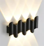 Μοντέρνο Εξωτερικό Διακοσμητικό Φωτιστικό Τοίχου 7W 3000K 85-265V Θερμός+RGB Φωτισμός ZJD-008 Μαύρο