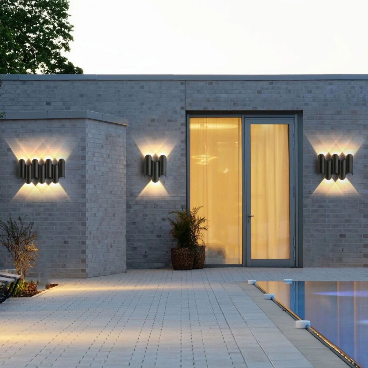 Μοντέρνο Εξωτερικό Διακοσμητικό Φωτιστικό Τοίχου 7W 3000K 85-265V Θερμός+RGB Φωτισμός ZJD-008 Μαύρο