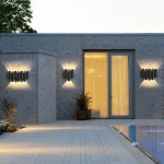 Μοντέρνο Εξωτερικό Διακοσμητικό Φωτιστικό Τοίχου 7W 3000K 85-265V Θερμός+RGB Φωτισμός ZJD-008 Μαύρο