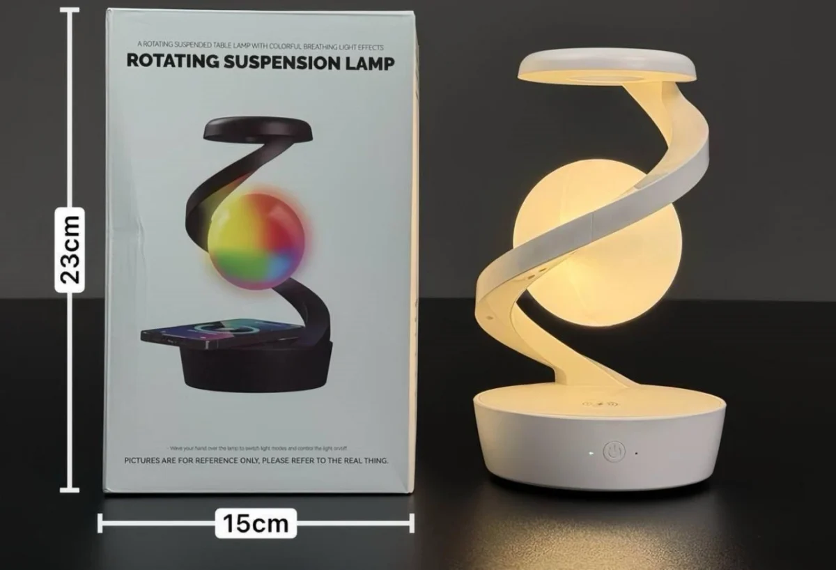 Επιτραπέζιο Φωτιστικό LED με Λειτουργία Ασύρματης Φόρτισης – Μαύρο