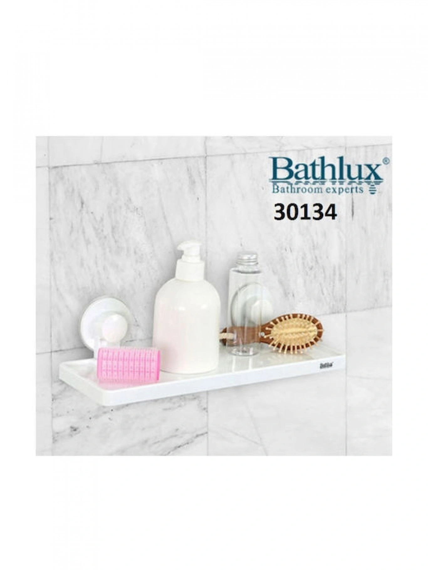 Επιτοίχιο Ράφι Πλαστικό με Βεντούζες Bathlux 30134 Επιτοίχιο Ράφι Πλαστικό με Βεντούζες Bathlux 30134