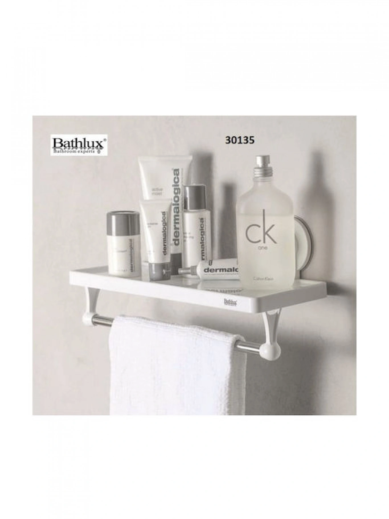 Επιτοίχια Ραφιέρα Μπάνιου Πλαστική με 1 Ράφι και Βεντούζες 32x11.7x13.9cm Bathlux 30135 Επιτοίχια Ραφιέρα Μπάνιου Πλαστική με 1 Ράφι και Βεντούζες 32x11.7x13.9cm Bathlux 30135