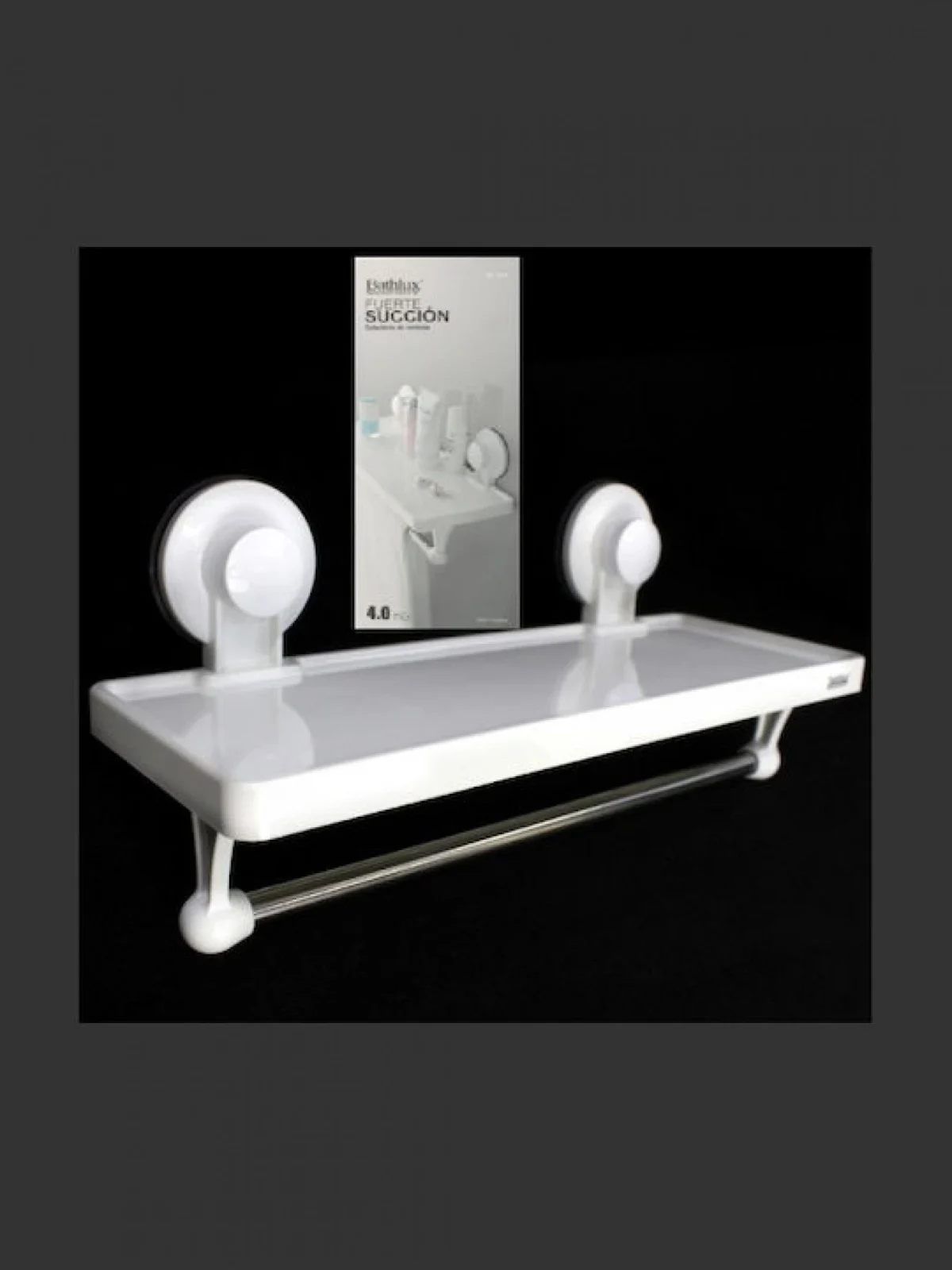 Επιτοίχια Ραφιέρα Μπάνιου Πλαστική με 1 Ράφι και Βεντούζες 32x11.7x13.9cm Bathlux 30135