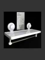 Επιτοίχια Ραφιέρα Μπάνιου Πλαστική με 1 Ράφι και Βεντούζες 32x11.7x13.9cm Bathlux 30135