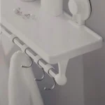 Ράφι με Άγκιστρα Μπάνιου 6 Θέσεων με Βεντούζα Λευκό Bathlux 30136