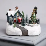 Χριστουγεννιάτικο Φωτιζόμενο Χιονισμένο Χωριό με Άγιο Βασίλη, Δέντρο με Κίνηση & Μουσική 19x13.5x15.5cm