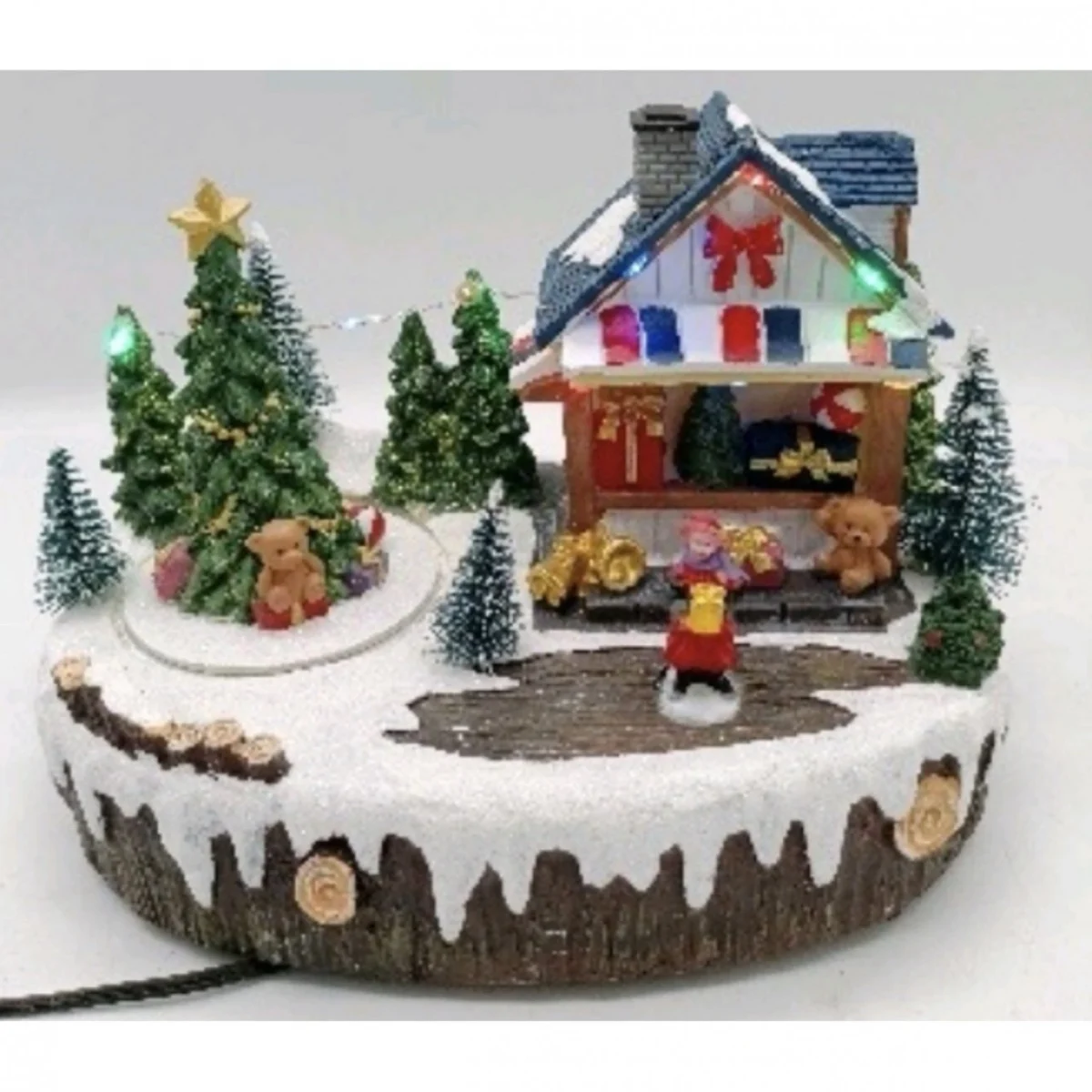 Χριστουγεννιάτικο Χωριό με Δέντρο, Κίνηση, LED Φωτισμό & Μουσική 20x14x15cm